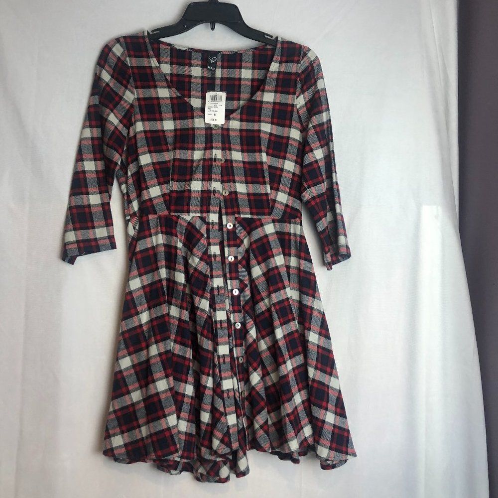 Windsor Plaid Long Sleeve Dress S Nwt. D